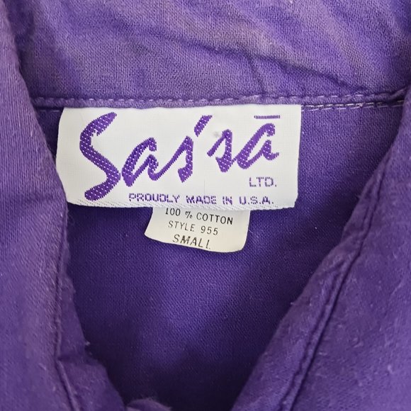 SASSA| Vintage Purple Western Southwestern Rodeo Button Down Shirt Sz Small - Picture 6 of 7